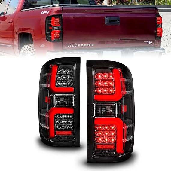 ANZO 15-19 Chevrolet Silverado 2500 HD/3500 HD LED Taillight w/Sequential Black Housing/Clear Lens