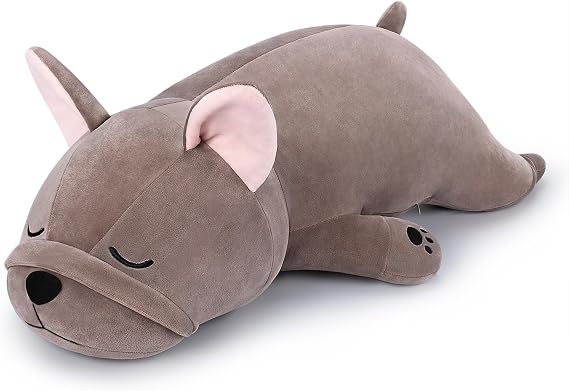 Auspicious beginning 19'' Large French Bulldog Plush Stuffed Animal- French Bulldog Dog Plush Pillow Plushies, Big Sleeping Body Pillow Dog Plushie Toy, Christams Birthday Gifts for Kids Girls Boys