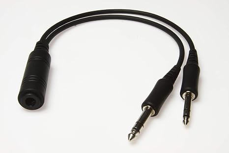Wirenest U-174 Helicopter Headset to GA Dual Plug Adapter, PJ-068/PJ-055