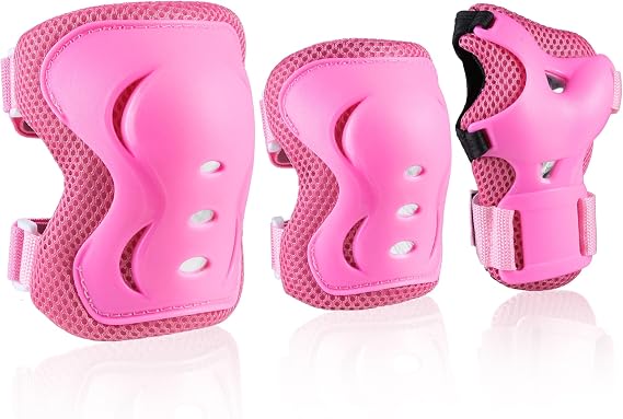 JBM Knee Pad Elbow Pads and Wrist Guards Protective Gear Set for Skateboarding Cycling Roller Skating Inline Skating Scooter Riding BMX Biking Sports