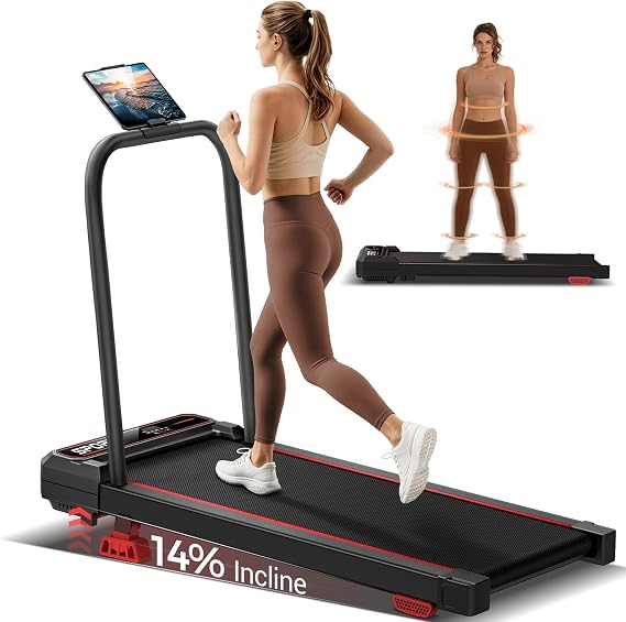 CURSOR FITNESS Walking Pad with Vibration Plate with 14% Incline