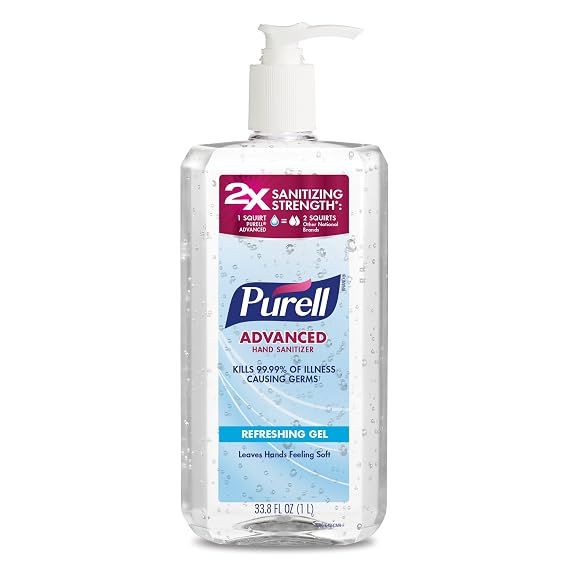 PURELL Advanced Hand Sanitizer Refreshing Gel, Clean Scent, 1 Liter Pump Bottle (Pack of 1) - 3080-04-CMR
