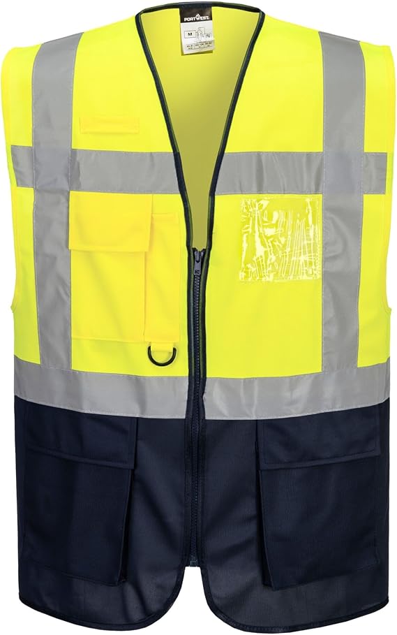 Portwest Warsaw Executive Hi-Vis Vest Visibility Reflective Safety Security Work Top