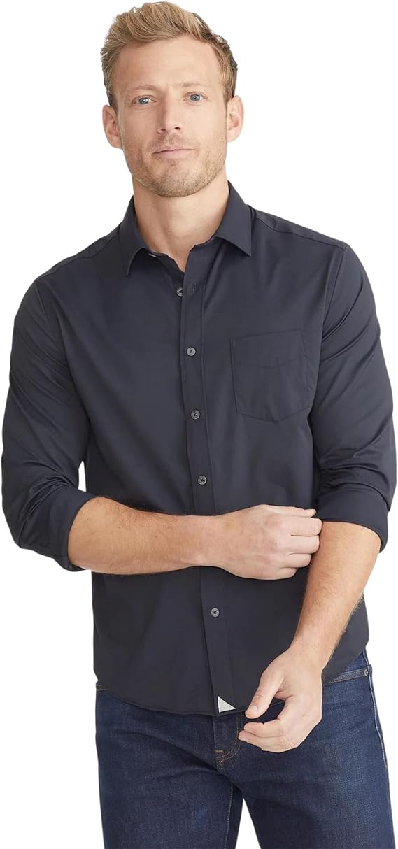 UNTUCKit Gironde - Untucked Performance Shirt for Men, Long Sleeve, Button down Dress shirt