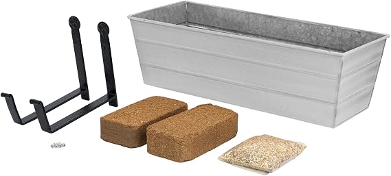 Bloom Box Garden Growing Kit, Medium White with Wall Brackets,