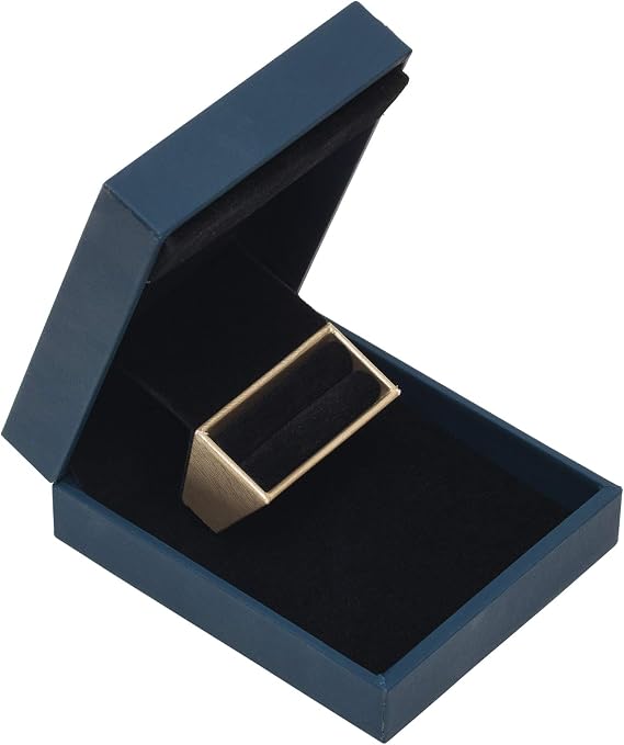 Noble Pack LED Light Up Blue Ring Box – Single Ring Gift Case with Inner Velvet Lining – Ideal for Engagement, Proposal, Wedding, Display or Presentation – Jewellery Box - (Blue)