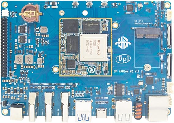 Banana Pi BPI-W3 Rockchip RK3588 Quad Core A76 + Quad Core A55 LPDDR4 8G RAM 32G eMMC 2.5Gbps Ethernet Single Board Computer