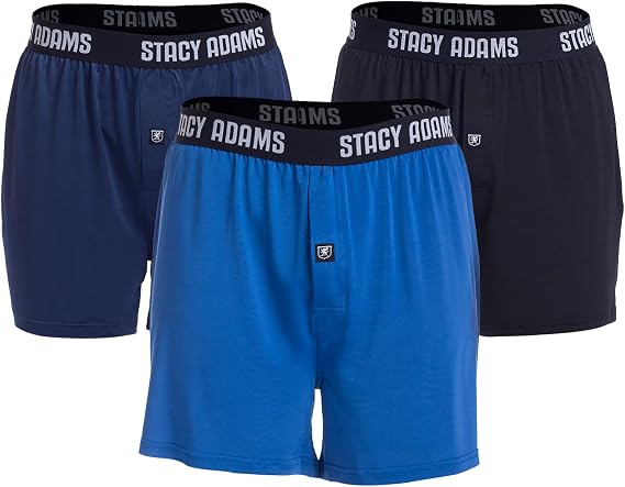 Stacy Adams Mens Standard 3-Pack Loose Boxer, Multicolor