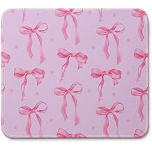Premium Mouse Mat, Cute Pink Mouse Pad with Waterproof Surface and Non-Slip Rubber Base, Stitched Edges Gaming Mousepad for Office Home Desk, 26 x 21 cm Small Desk Mat for Women Kids