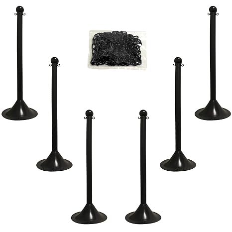 Mr. Chain Barrier Post Kit, Black, 41 in (71003-6)