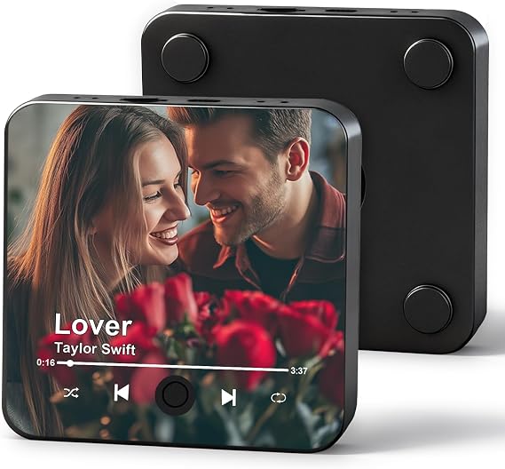 Custom Music Fridge Magnet-Music Refrigerator Magnets Personalized with Photo Song Player Spotify Music Personalized Mothers Day Birthday Gifts for Mom Him Her Women Men