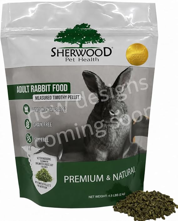 Sherwood Pet Health Adult Rabbit Food Timothy Hay Pellet 4.5 lbs. Hay-Based, Grain-Free, Soy-Free for Better Digestion