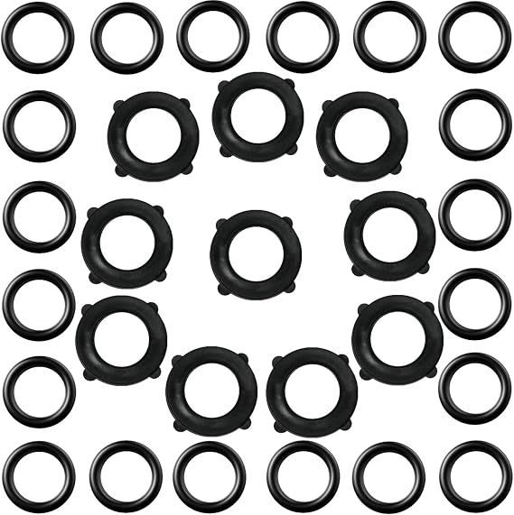 Tatuo 30 Pack Garden Hose Washers Power Pressure O Rings Set 10 Rubber Seal Washers for 3/4" Garden Hose and Water Faucet 20 Gasket O Ring Replacement for 3/8" Quick Connect Coupler Sealing Fittings