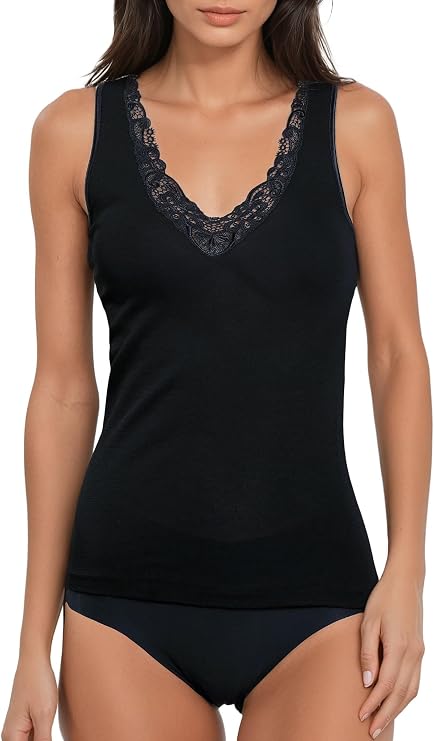 EGI Luxury Merino Wool Silk Tank Top. Proudly Made in Italy.(Art.141/145)
