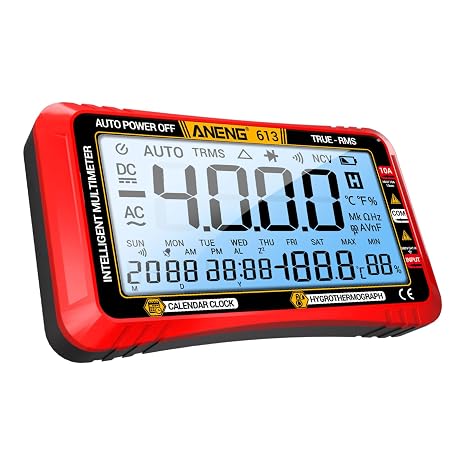 3-in-1 Smart Digital Multimeter,Digital multimeter Temperature Hygrometer, 4000 Counts AC/DC Voltage Current Tester with Perpetual Calendar Capacitance Frequency Diode Measure