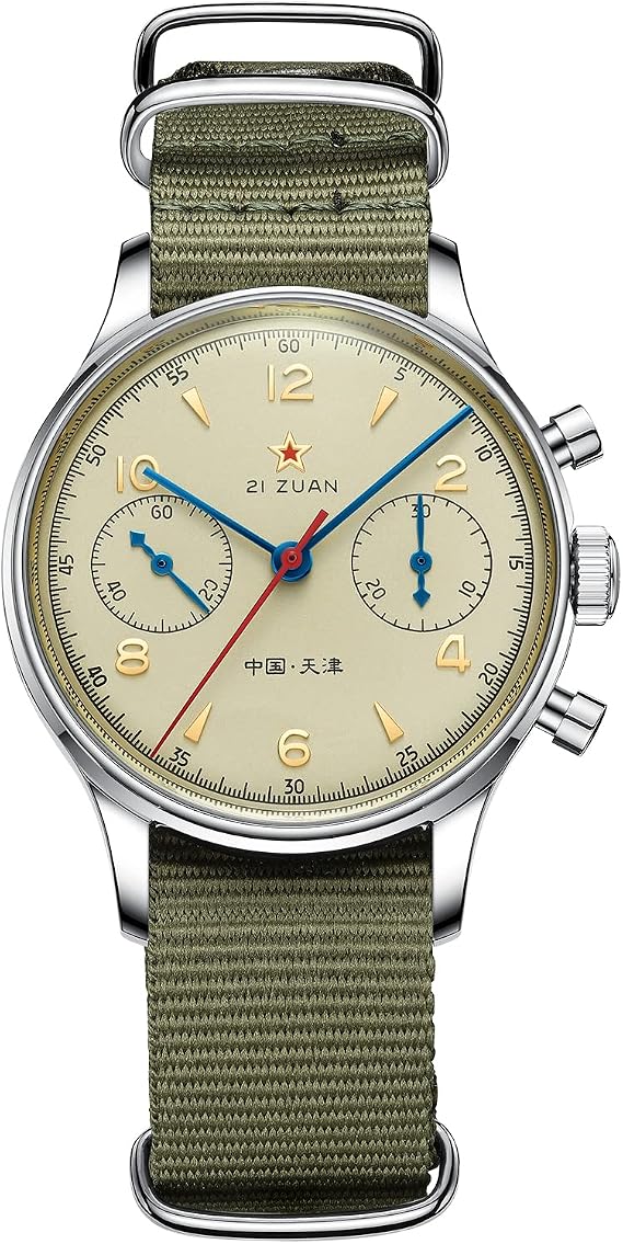 AESOP Chronograph Mechanical Men Watches ST1901 1963 Movement Manual Wind Analog Men Wristwatches Stainless Steel Sapphire Crystal Waterproof Luminous Pilot Military Watch