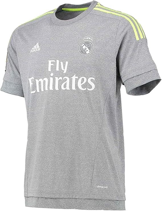 adidas Youth Real Madrid Away Jersey (Grey/Solar Yellow) (YXS)