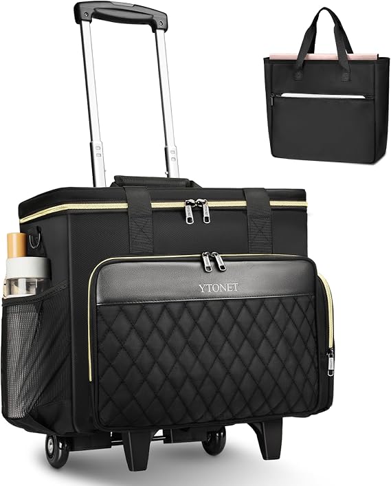 Ytonet 17.3" Rolling Teacher Bag, Rolling Cart for Teachers with Tote Bag