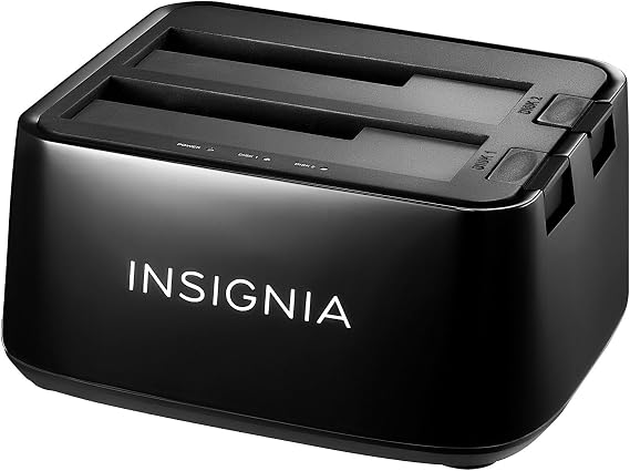 Insignia External Hard Drive Enclosures & Docking Stations, USB-C & USB 3.2 Compatible 2.5" SATA HDD Case, Dual USB 3.0 Dock, M.2 NVMe SSD Enclosure (USB Dual Hard Drive Docking Station)