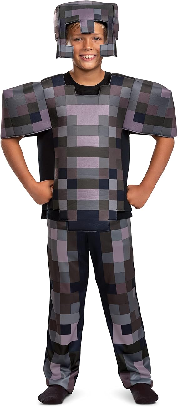 Disguise Minecraft Costume, Official Nether Armor Outfit for Kids Minecraft Costume, Deluxe Child Size Large (12-12)