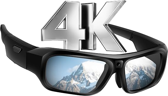 Superior 4K Camera Glasses, 2025 Upgrade Sunglasses Smart Camera, Sports & Action Video Cameras for Men, Smart Video Sunglasses with UV Protection for Outdoor Sports, Cycling