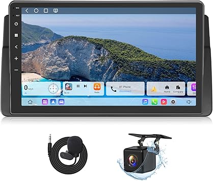EONON E46X6S2 Car Stereo for 1998-2006 BMW E46 M3 325i 330i 328i, Qualcomm 685 8-Core 6+64GB,9'QLED Touchscreen Wireless CarPlay Android Auto, 4G LTE,DSP Optical Coaxial+OBDII Backup Camera