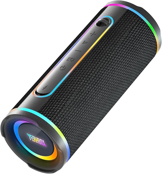 YEAHBOX X-Boom Go Portable Bluetooth Speaker, Max 40W Hi-Fi Sound, Dome Tweeter & Track Bass Driver, Dual EQ Modes, IP67 Waterproof, RGB Light Show, TWS Stereo Pairing, Bluetooth 6.0, 10H Playtime