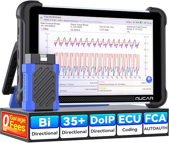mucar AI-Assisted OBD2 Scanner, 892BT Full System Scan Tool | Bi-Directional Car Diagnostic Scanner ECU Coding, 35 Services, FCA Autoauth, CANFD and DOIP, Free Lifetime Upgrade