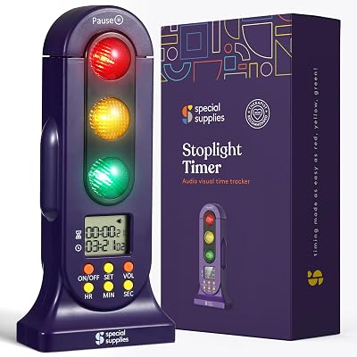 Special Supplies Stoplight Audio Visual Timer for Kids with Lights and Stopwatch Timer - Home and Classroom Timer for Time Management and Routines - Ages 3