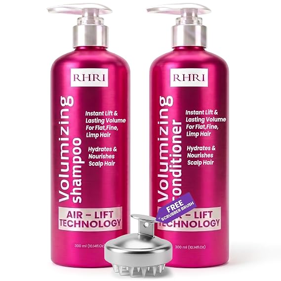Volumizing Shampoo and Conditioner Set for Fine Hair, Boosts Volume & Shine | Hydrating & Nourishing, Boosts Volume, Texture and Shine, Ideal for Thinning and Limp Hair, 10.14 fl.oz Pair of 2 Bottles