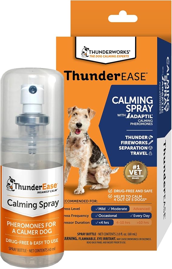 ThunderEase Dog Calming Pheromone Spray | Powered by ADAPTIL | Reduce Anxiety During Travel, Vet Visits and Boarding