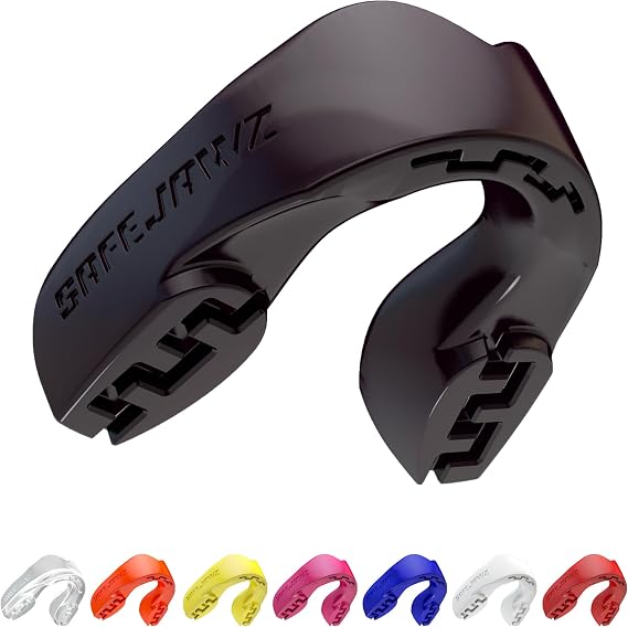 SAFEJAWZ Mouth Guard, Slim Fit Mouthguard for Adults & Youth with Case, Easy Fit Remoldable Mouthpiece for Football, Boxing, Lacrosse, MMA, Basketball & All Contact Sports