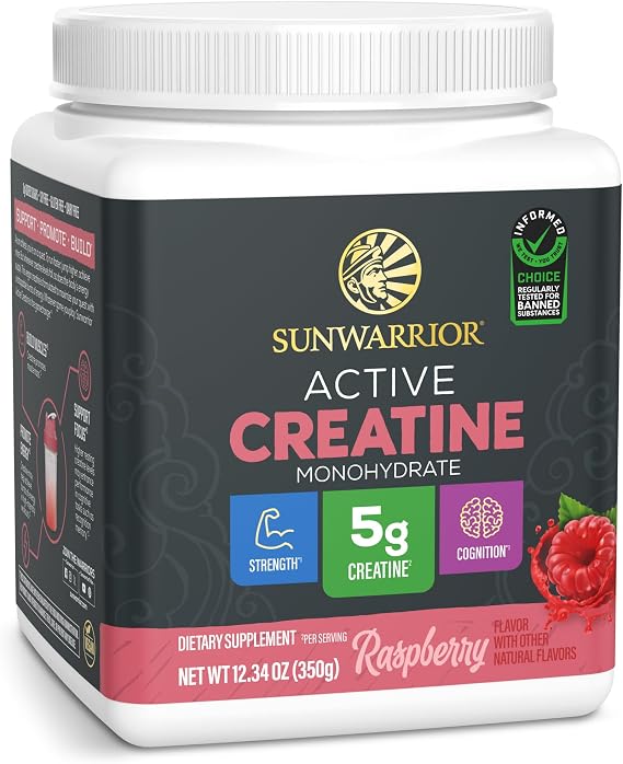Creatine Monohydrate Powder Micronized PreWorkout Recovery Supplement | Support Muscle Building Strength Training Cognition | Vegan & Keto Friendly Easily Mixes 50 Servings Raspberry Flavored
