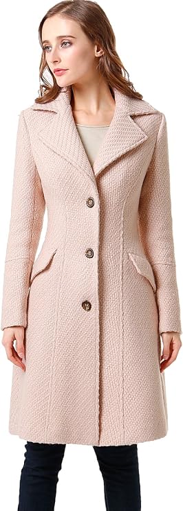 BGSD Women Boucle Wool Blend Walking Coat