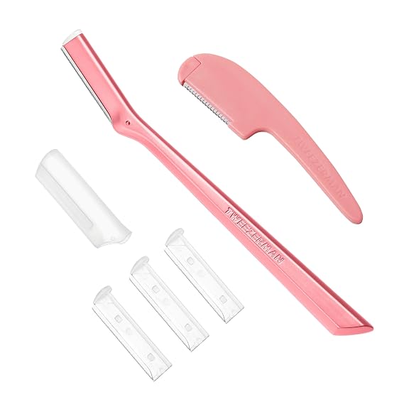 Tweezerman Prep & Plane Facial Razor Set Tea Rose