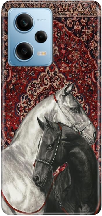 Xiaomi Redmi Note 12 Pro 5G ile Uyumlu Ottoman Horse Temalı Silikon Kılıf, Darbe Emici