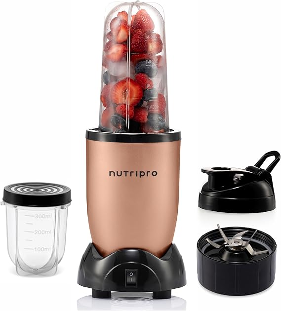 Nutripro Juicer Mixer Grinder Smoothie Maker - 500 Watts (2 Jars & 1 Blade, Gold) -