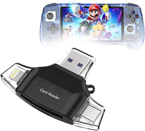 BoxWave Smart Gadget Compatible with Anbernic RG556 - AllReader SD Card Reader, microSD Card Reader SD Compact USB - Jet Black