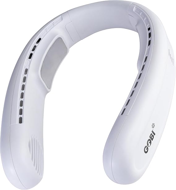 Gobi Heat HALO-iC Wearable Neck Fan Hands-Free Personal Cooling Device with 3 Speeds Lightweight, USB Rechargeable & Whisper-Quiet Stay Cool Anywhere, Anytime