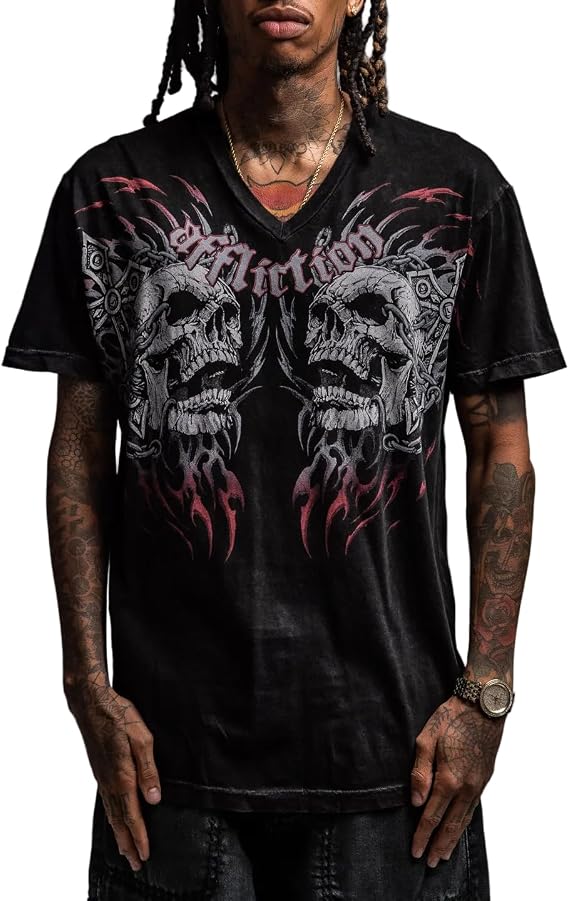 Affliction Men's Short Sleeve T-Shirt, Graphic Print