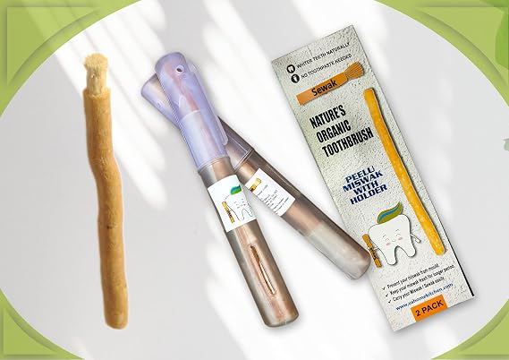 SEWAK Miswak Sticks for Teeth Natural Toothbrush | | Siwak Organic Wooden Tooth Brush Oral Teeth Whitener | Vacuum Sealed (Pack of 2)