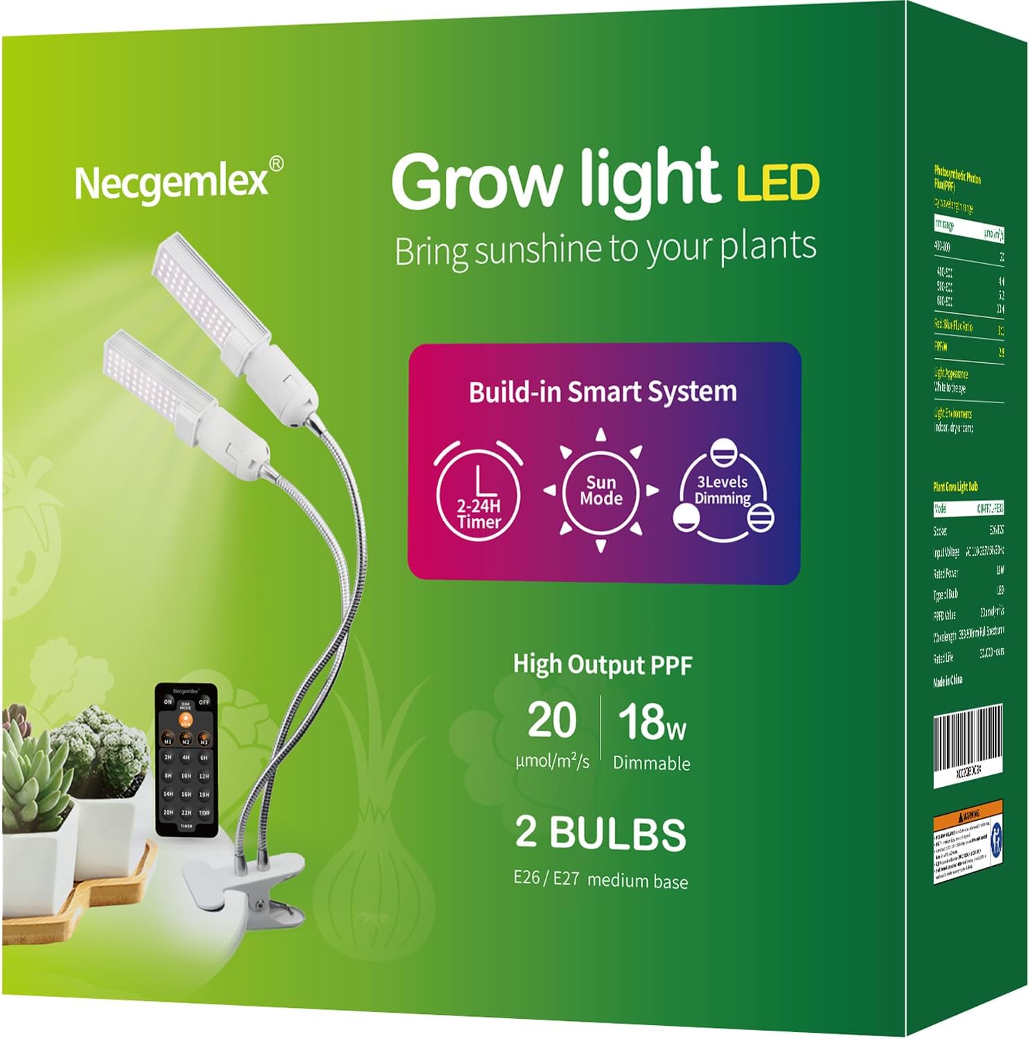 Smart LED Grow Lights for Indoor Plants - Real Time Sunlight Brightness Simulation, Full Spectrum Grow Light with 2-24 Hours Timer, Auto onOff, Independent Control Dual Heads, Dimmable