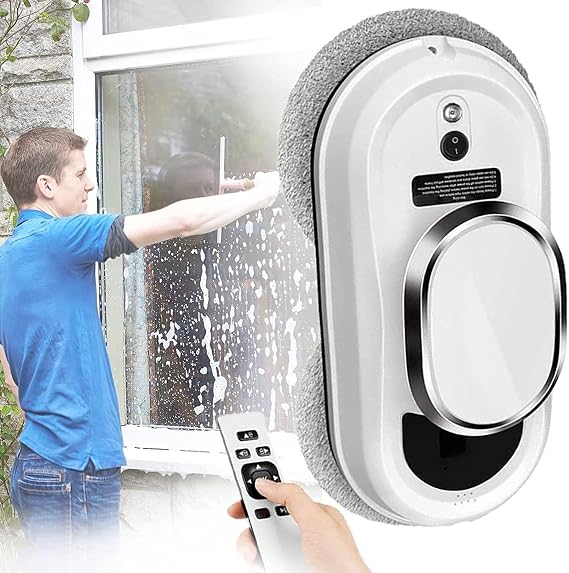 Automatic Window Cleaning Robot with Remote, Magnetic Suction for High-Floor Windows, Glass, and Tile Surfaces