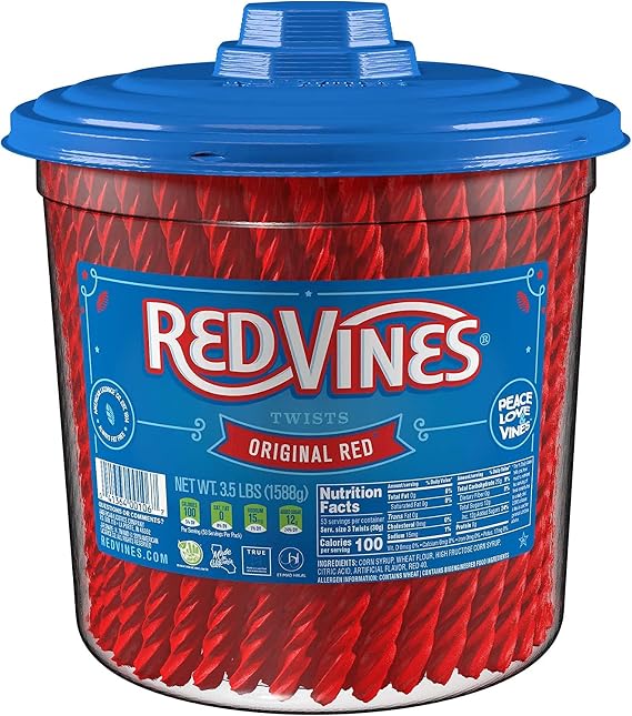 Red Vines Original Red Licorice Twists 1.58 kg | Soft & Chewy Texture | Share Pack | All Time Favourite Gummies | USA Made | Ideal Present | Delicious Red Vines liquorice taste | Sold by EPL