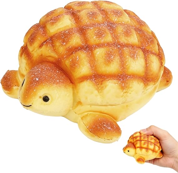Slow Rise Squishies, Sensory Stress Relief , Turtle Bread Design, Educational Play, Fine Motor Skills Development, Dimensions 12.5 cm Length 9 cm Width 6 cm Height