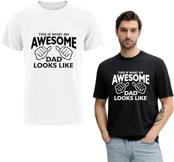 Funny T Shirt for Dad, This is What an Awesome Dad Looks Like, Father's Day Retro Vintage Short Sleeve T-Shirt