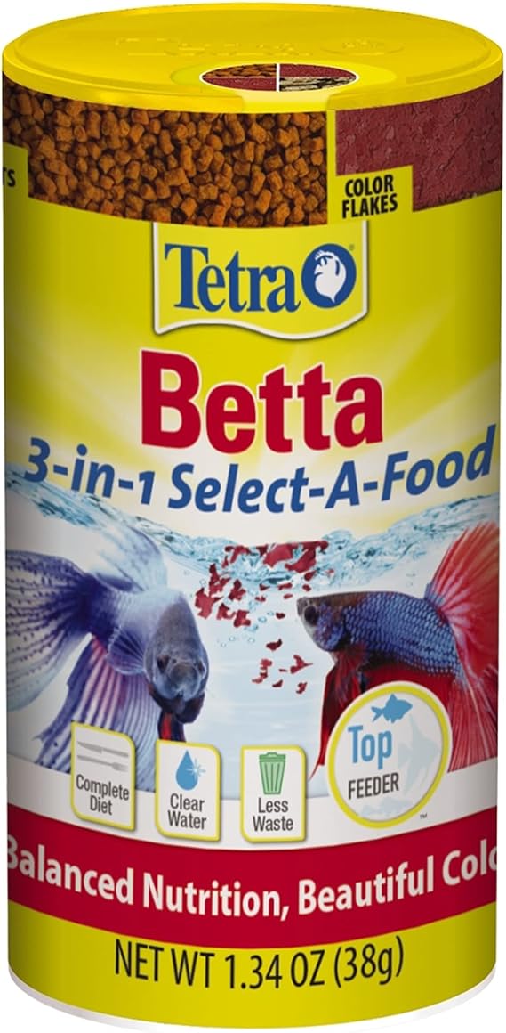 Tetra BettaMin Select-A-Food Variety Pack for Betta Fish, 1.34 oz