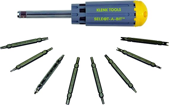 Klenk Tools Select-A-BitTM Tamperproof Screwdriver 16 Bits DA86370