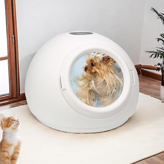 Automatic Pet Dryer Box, Fast Pet Dryer for Cats and Small Dogs, Ultra Quiet Dog Hair Dryer with Temperature Control and 360 Drying, Dog Dryer Box for Grooming Safe Cat Dryer Box,220V