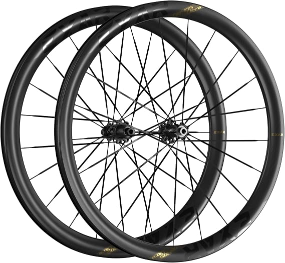 Magene - EXAR Ultra Carbon Bike Wheelset for Disc Brake UCI Approved HI-MOD Carbon Fiber Road Wheelset with Carbon Spokes, Ceramic Bearings, 36T Ratchet, Wide Aero Rim (DB405/DB508/DB607)